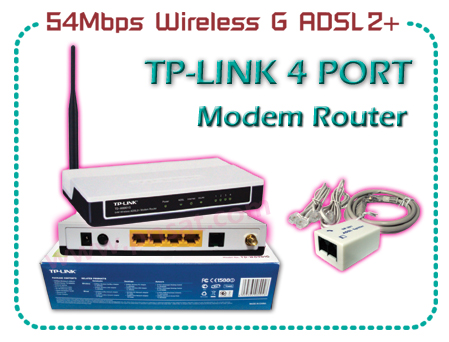 TP-LINK 4 PORT ADSK2+ / Wireless Router